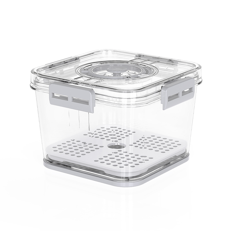 Orgwiser klein plastic zichtbare stapelbare getimede opslagcontainer