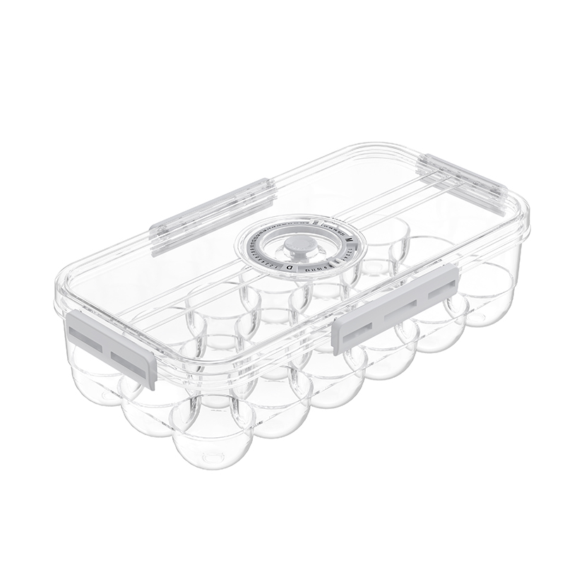 Stapelbare 18-count ei opslag bak met tijdstracker deksel 