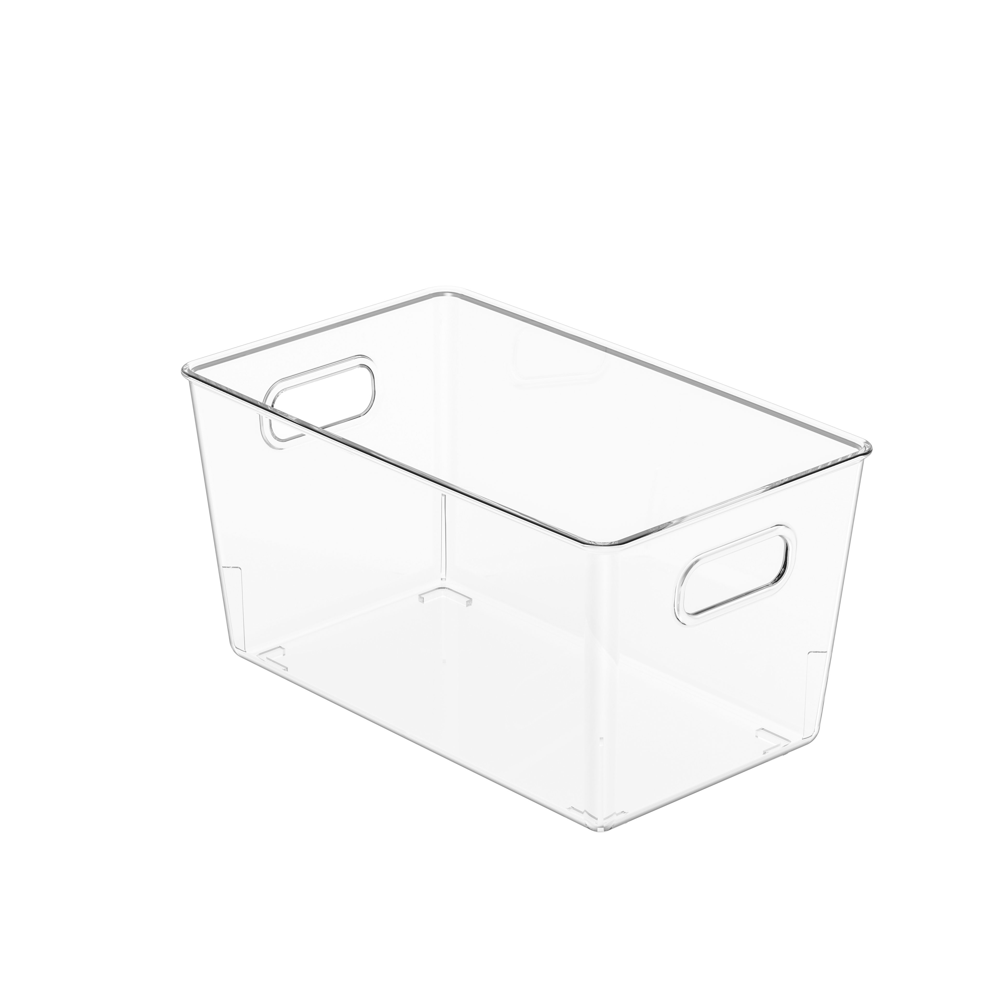 Duidelijk stapelbare opslagbak met deksels